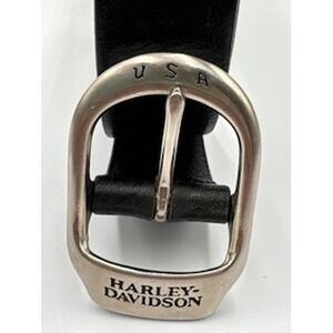 Harley Davidson Belt Black Genuine Leather USA Buckle Motorcycle Biker Waist 40